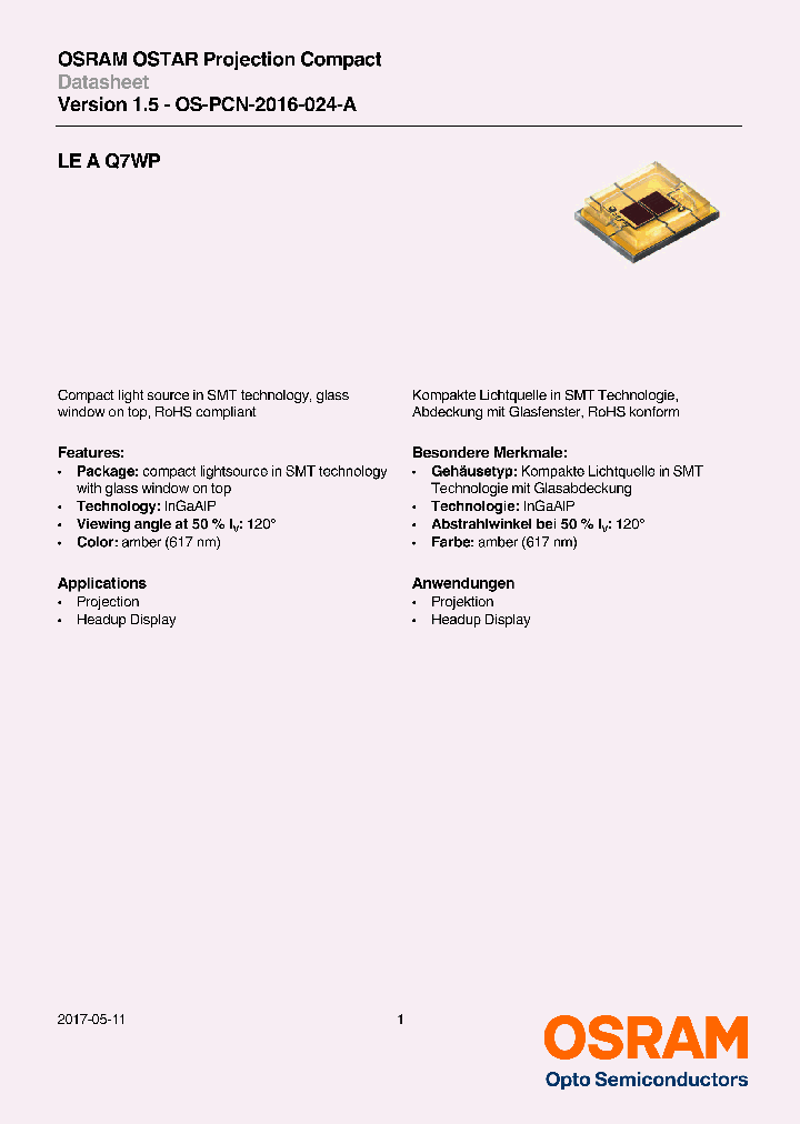 LEAQ7WP_8933050.PDF Datasheet