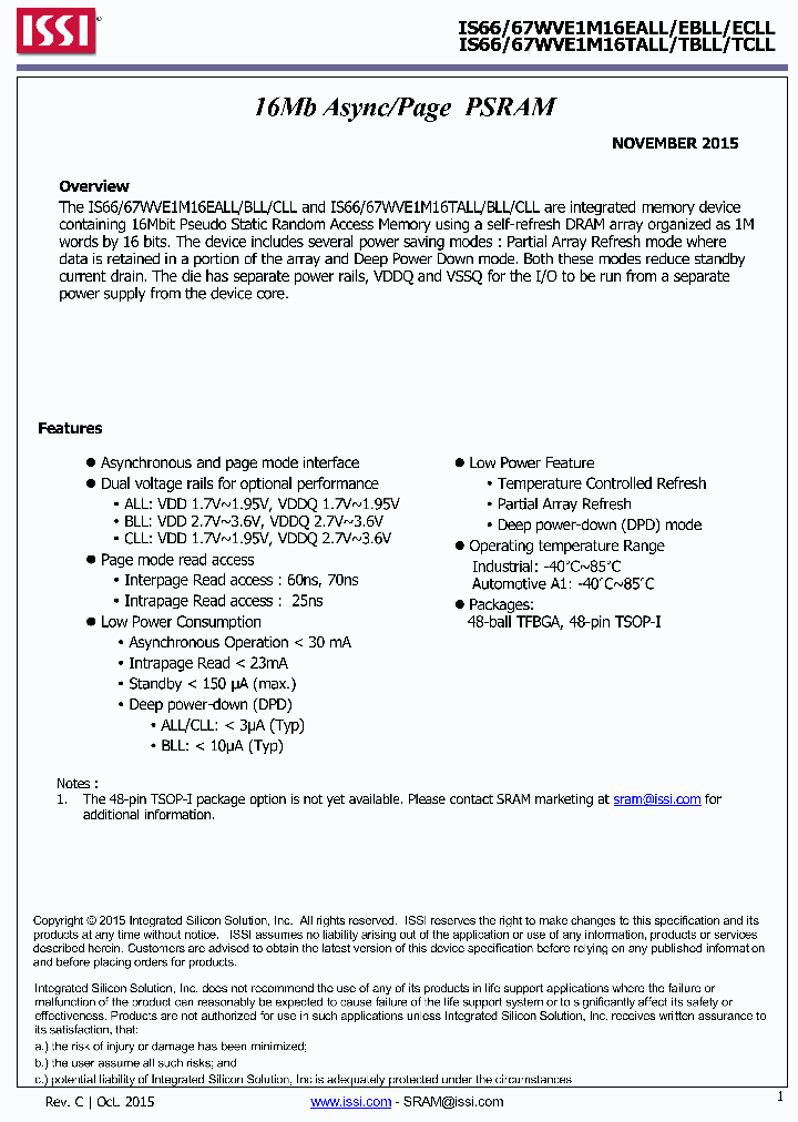 IS66WVE1M16EBLL-55BLI_8933806.PDF Datasheet