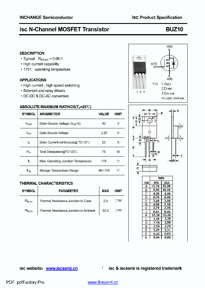 BUZ10_8934380.PDF Datasheet