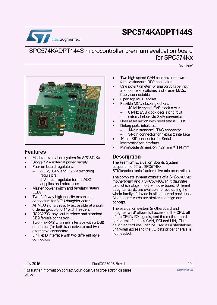 SPC574KADPT144S_8935101.PDF Datasheet