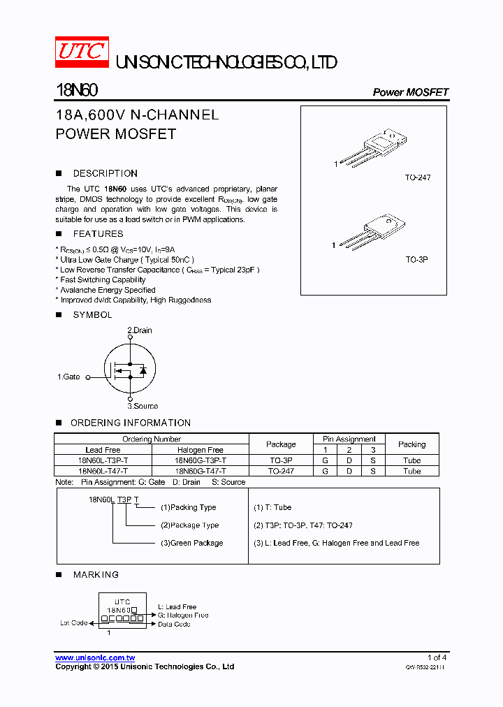 18N60G-T3P-T_8935349.PDF Datasheet