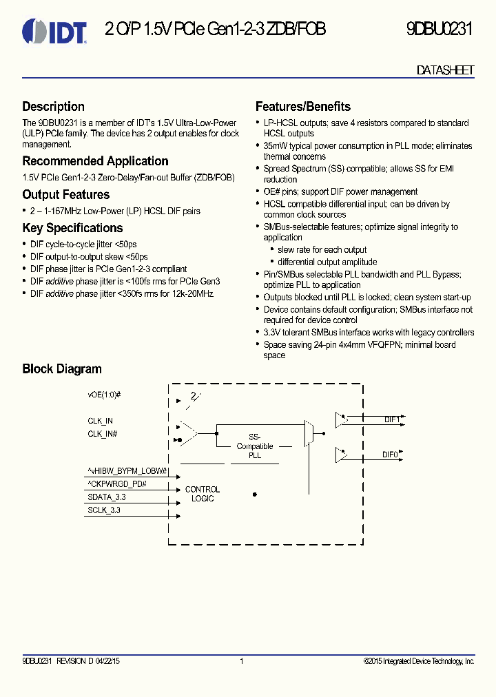 9DBU0231_8938750.PDF Datasheet