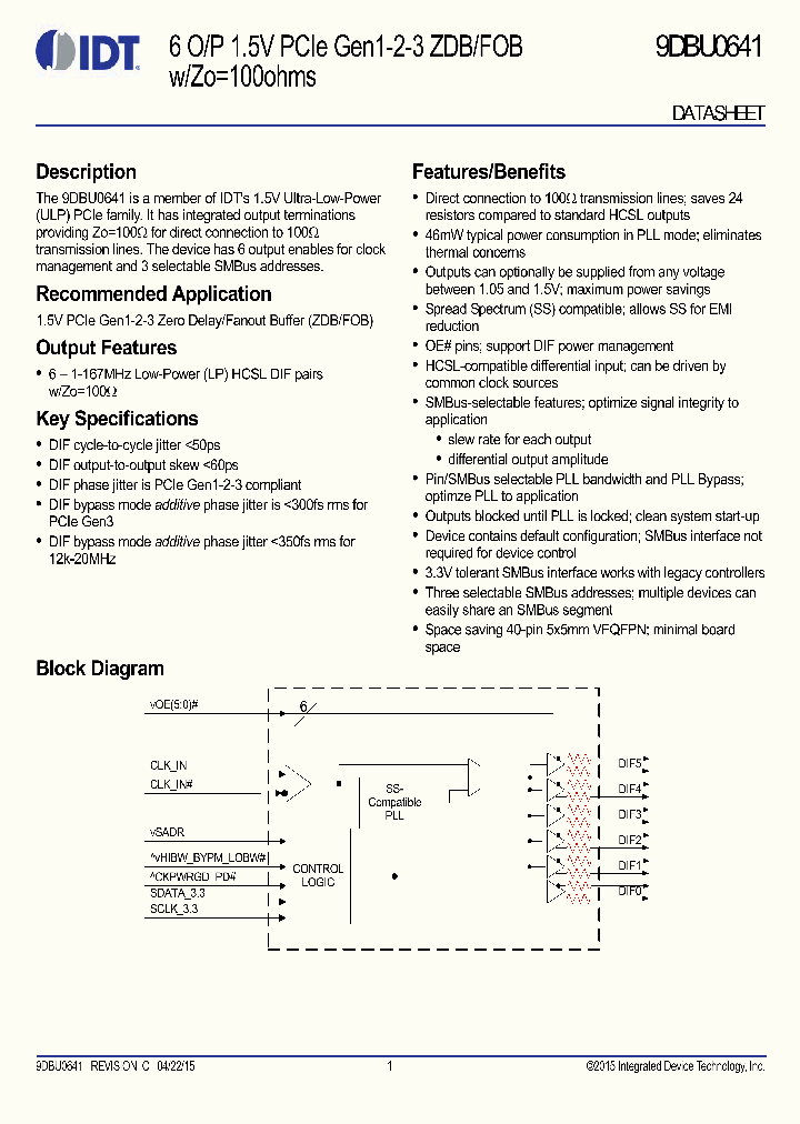 9DBU0641_8938770.PDF Datasheet
