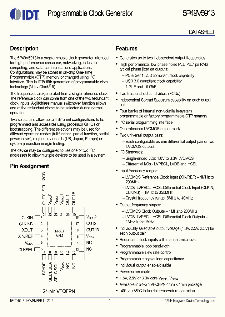 5P49V5913_8938788.PDF Datasheet