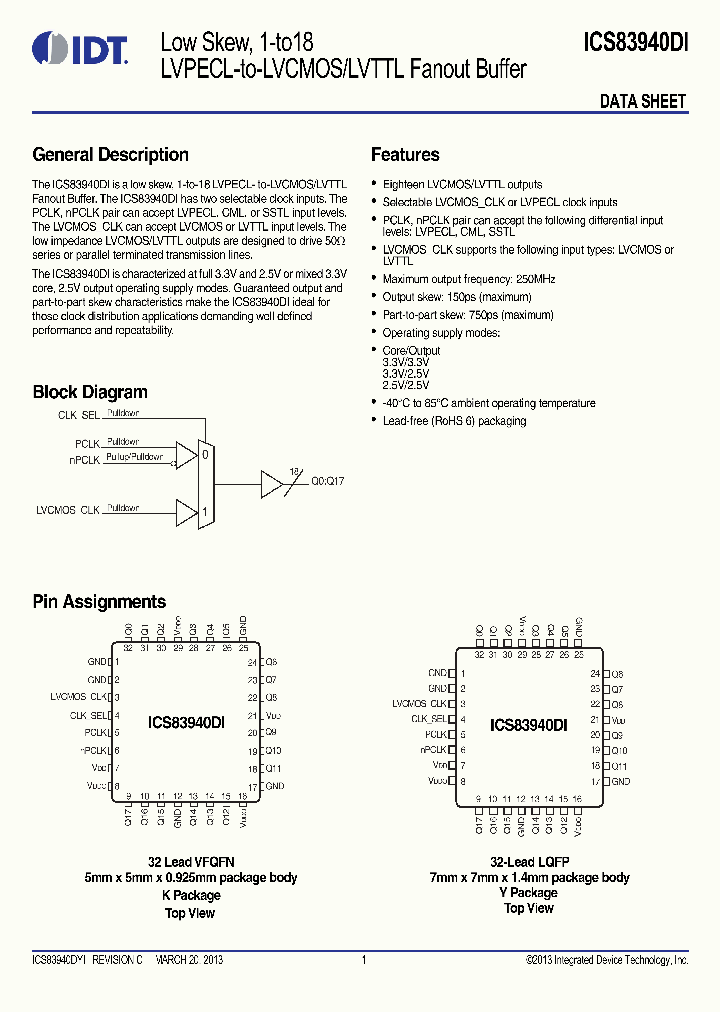 ICS83940DI_8938814.PDF Datasheet
