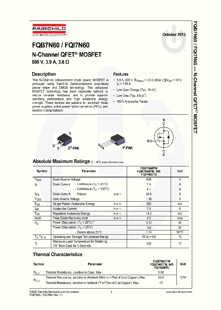 FQB7N60TM_8940187.PDF Datasheet