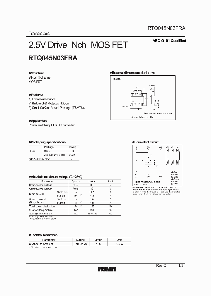 RTQ045N03FRA_8941817.PDF Datasheet