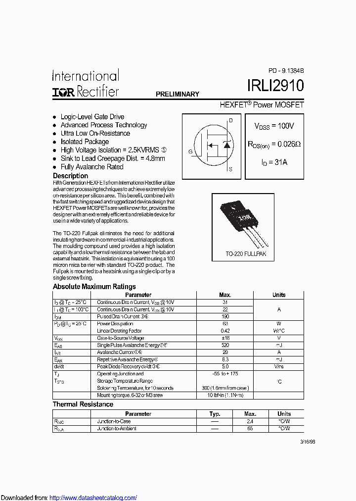 PB-IRLI2910_8943987.PDF Datasheet