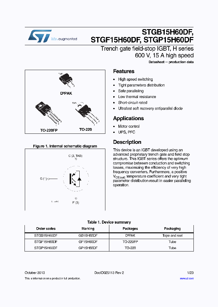 STGF15H60DF_8945017.PDF Datasheet