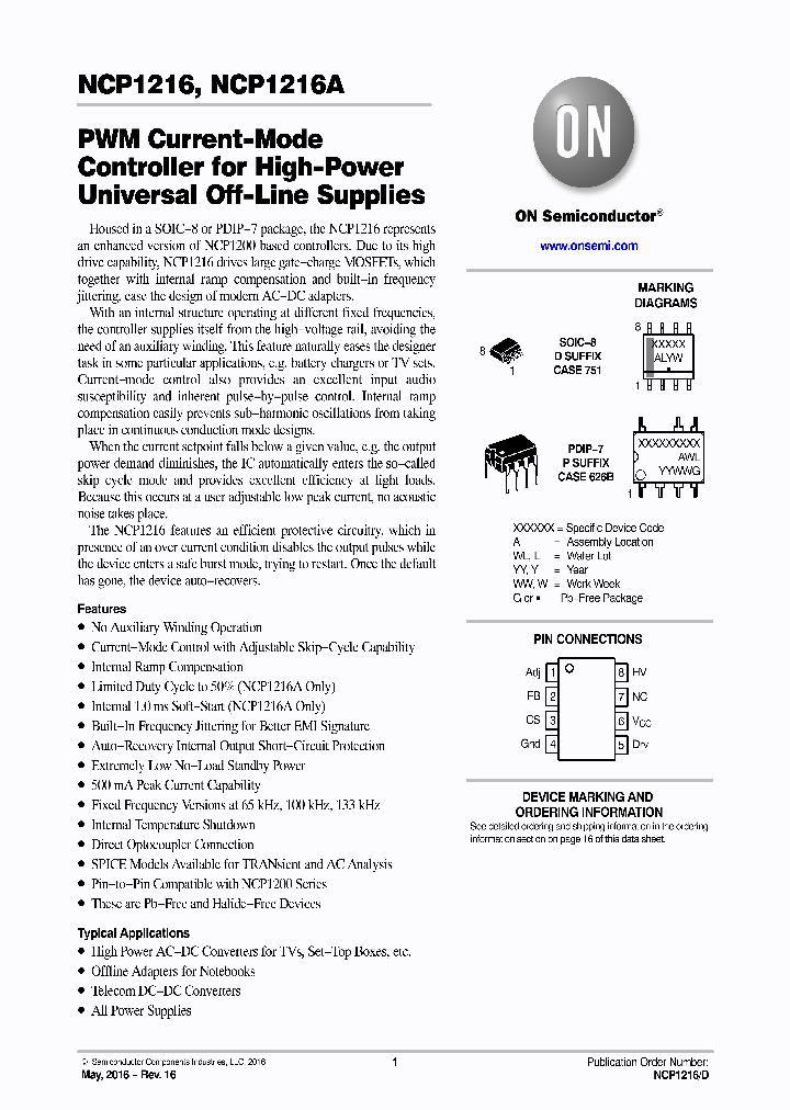 NCP1216AP65G_8946369.PDF Datasheet