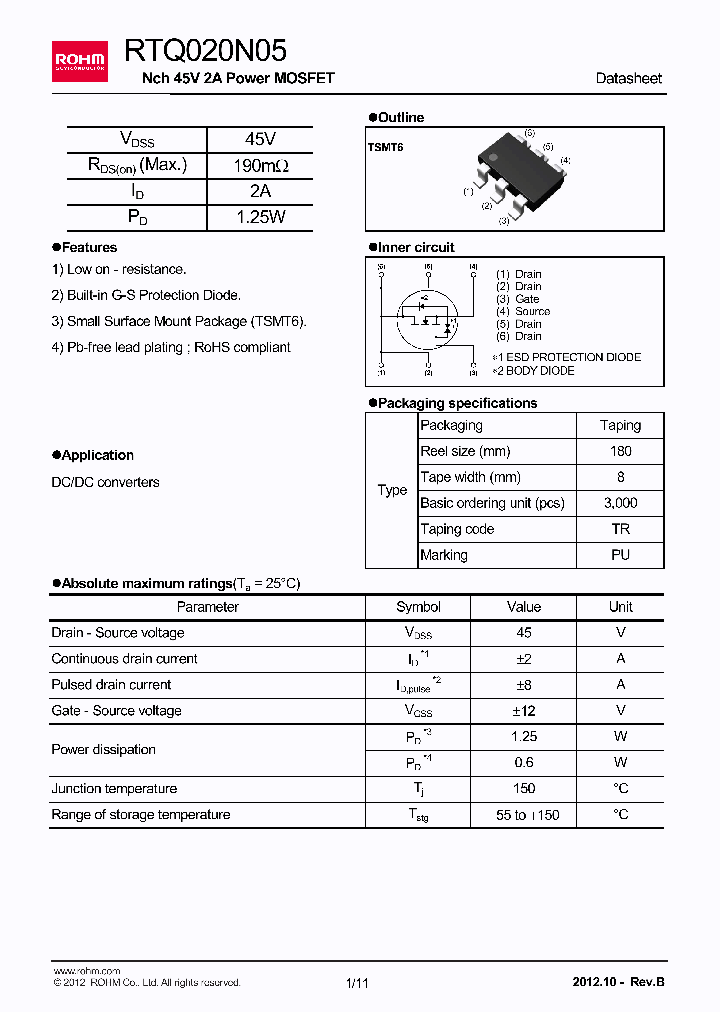 RTQ020N05TR_8948503.PDF Datasheet