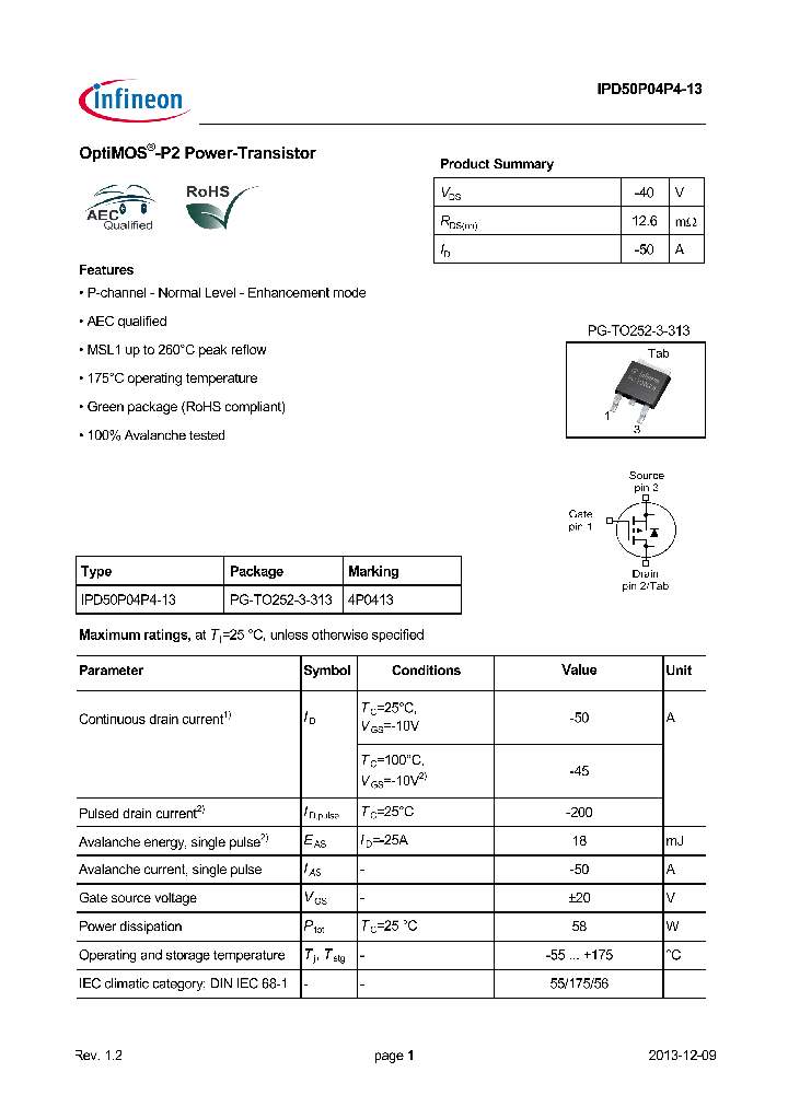 IPD50P04P4-13-13_8948771.PDF Datasheet