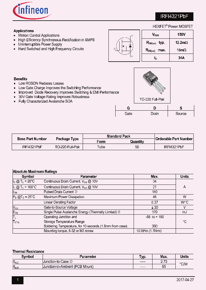 IRFI4321PBF_8948767.PDF Datasheet