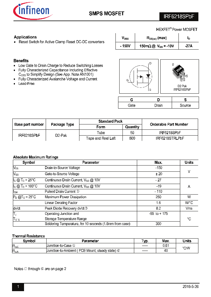 IRF6218SPBF_8949534.PDF Datasheet
