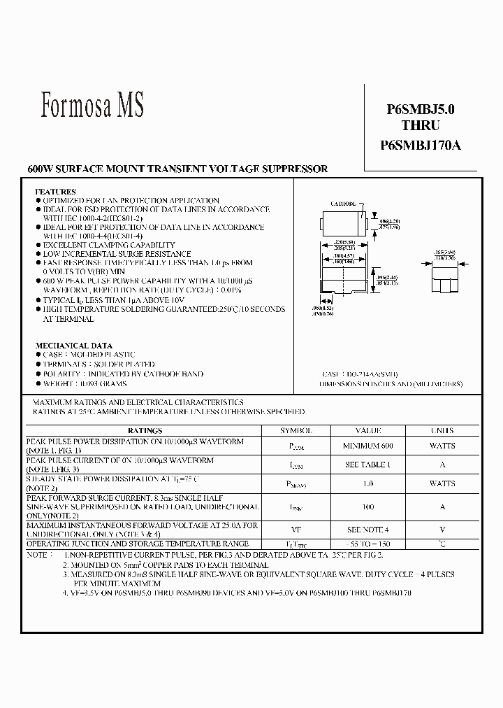 P6SMBJ40_8949984.PDF Datasheet