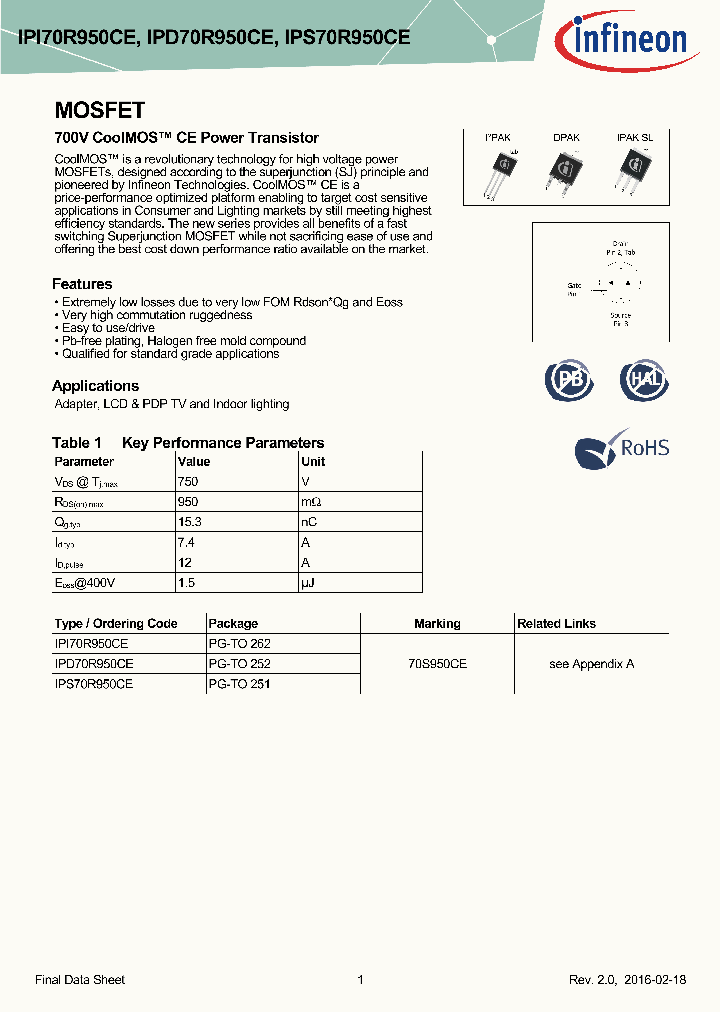 IPS70R950CE_8950517.PDF Datasheet