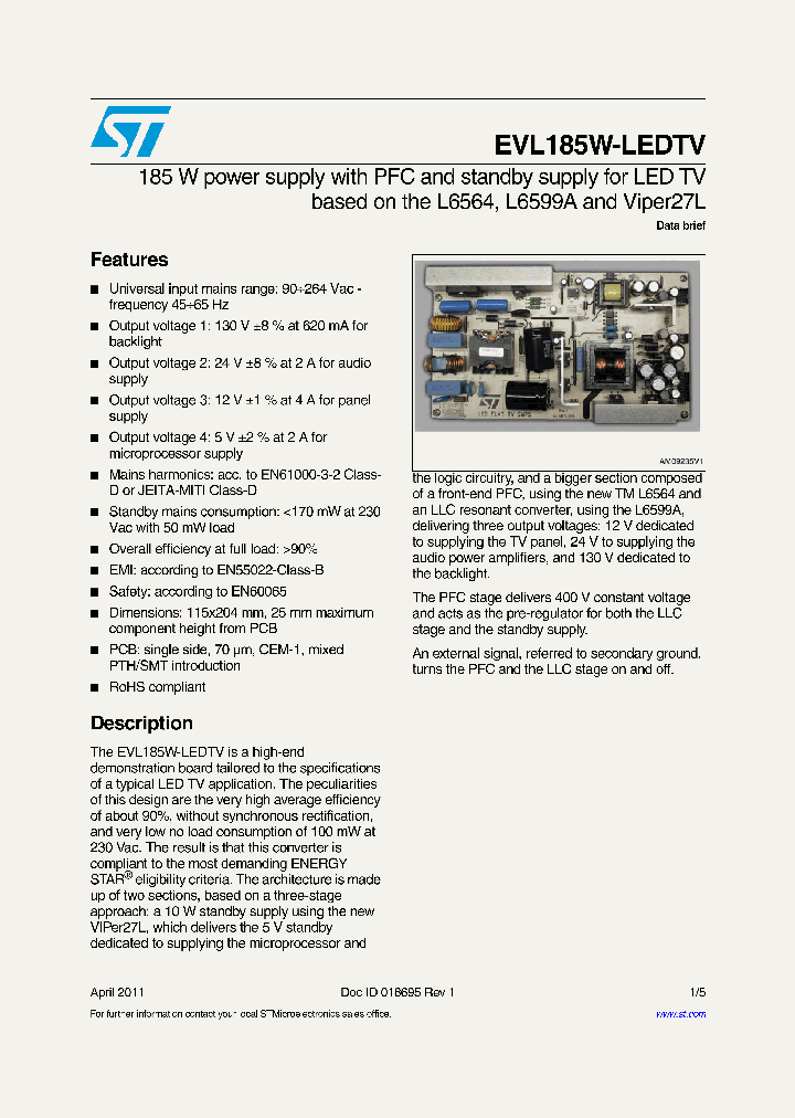 EVL185W-LEDTV_8950564.PDF Datasheet
