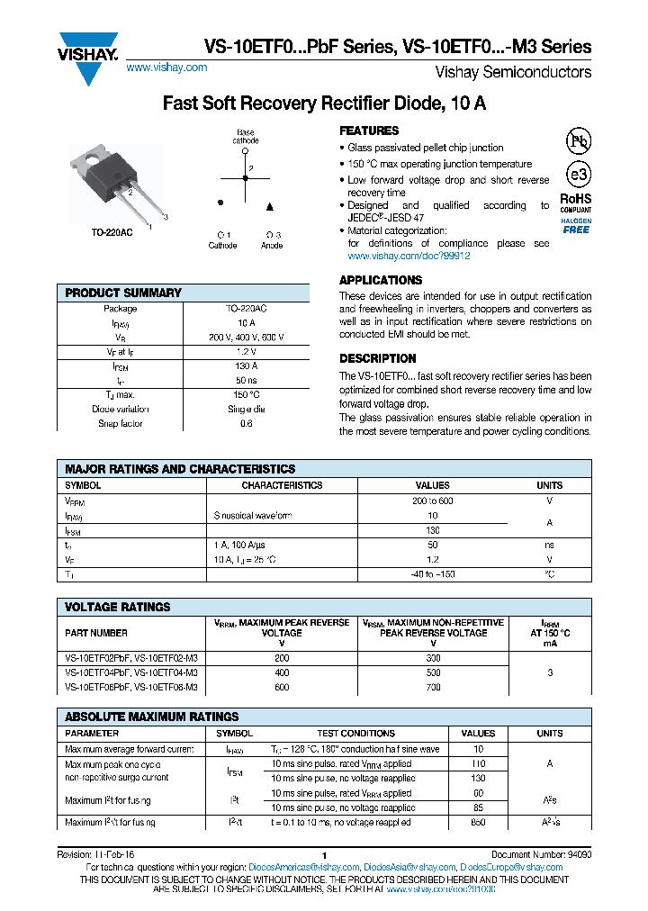 VS-10ETF02PBF_8950611.PDF Datasheet