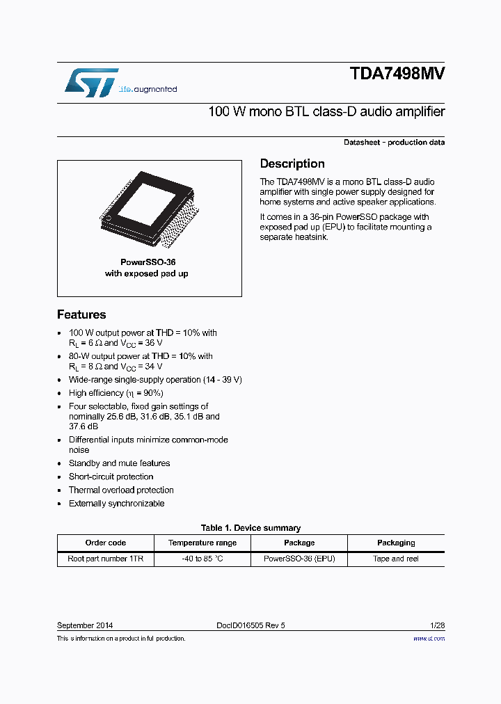 TDA7498MVTR_8950839.PDF Datasheet