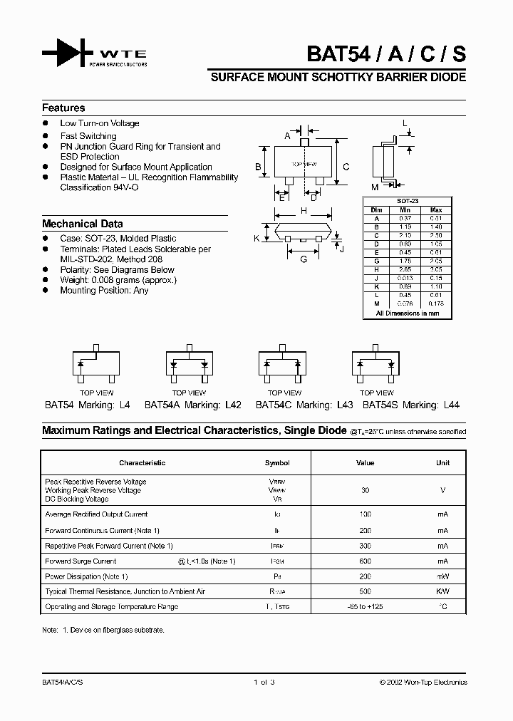 BAT54_8951468.PDF Datasheet