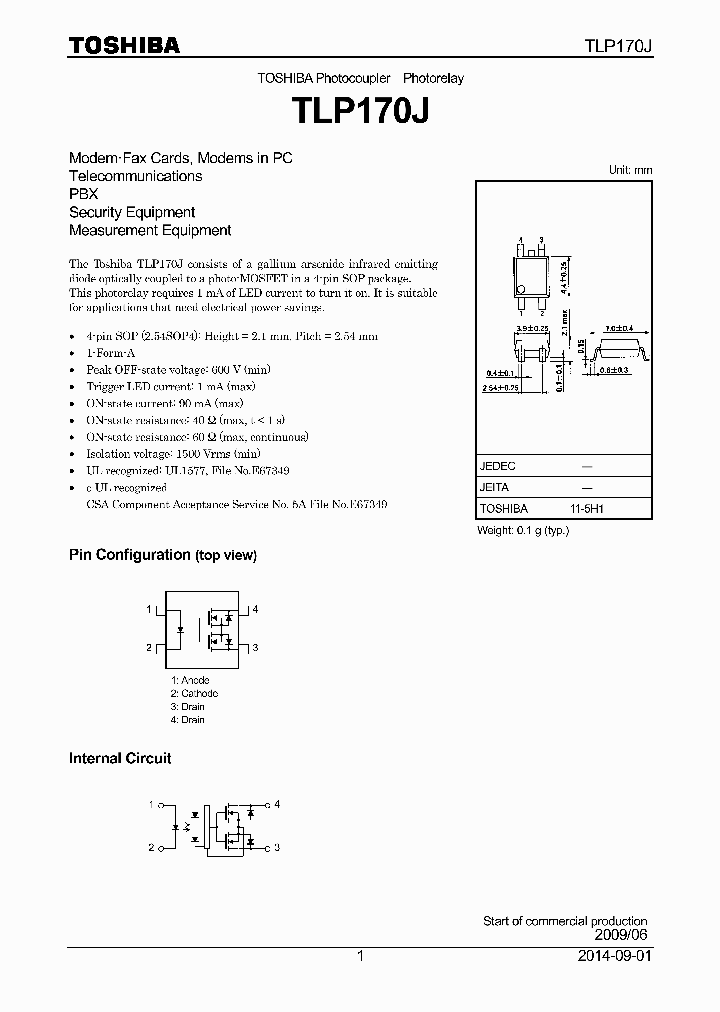 TLP170J_8952927.PDF Datasheet