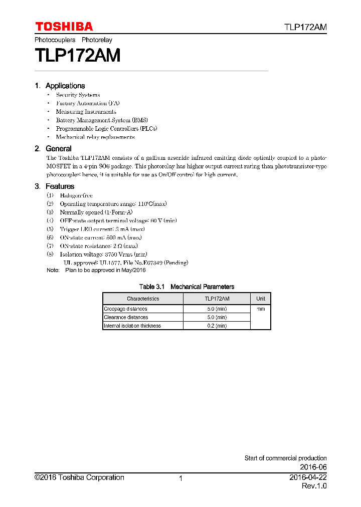 TLP172AM_8952930.PDF Datasheet