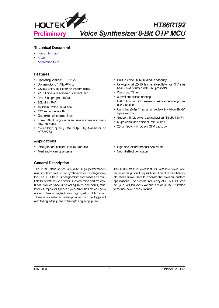 HT86R192_8953797.PDF Datasheet