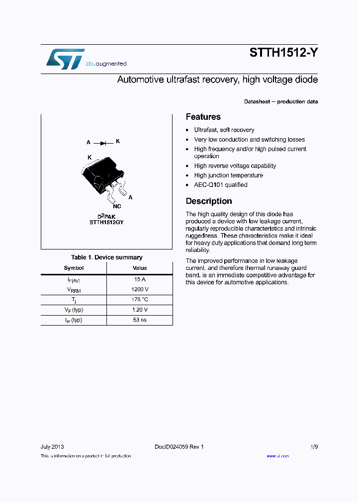 STTH1512-Y_8954161.PDF Datasheet