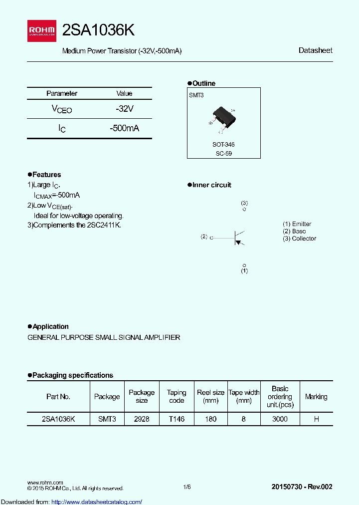 2SA1036KT146_8955308.PDF Datasheet