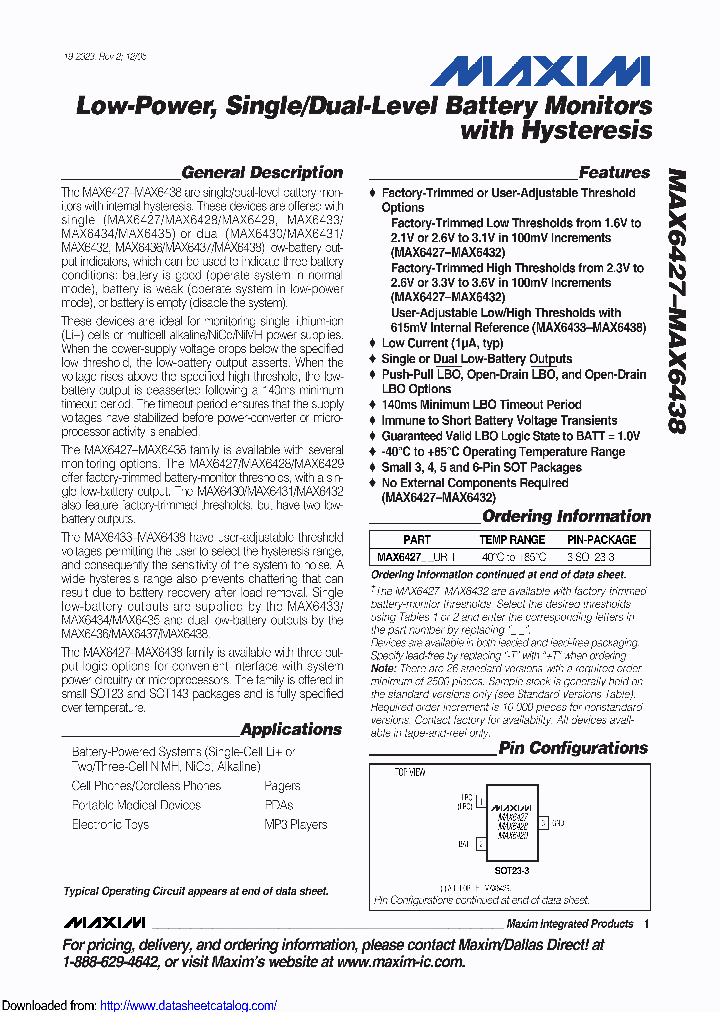 MAX6427DHUR_8955515.PDF Datasheet