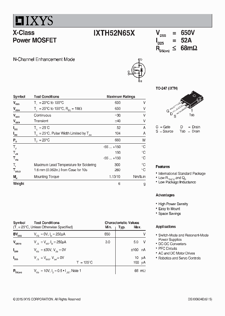IXTH52N65X_8956440.PDF Datasheet