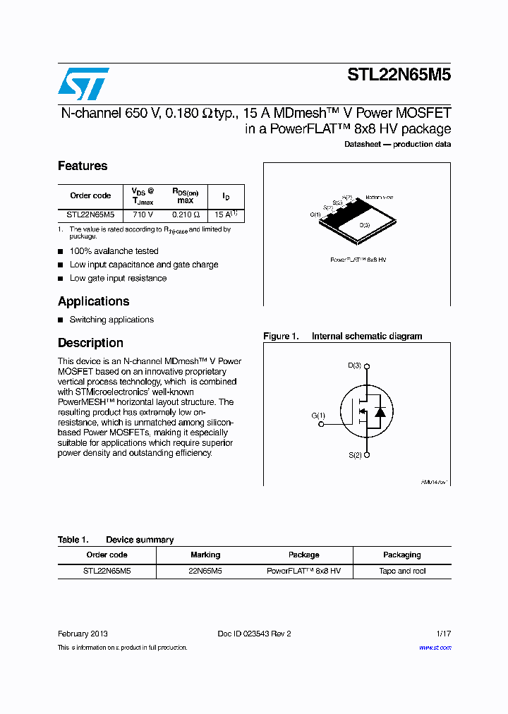 STL22N65M5_8956978.PDF Datasheet
