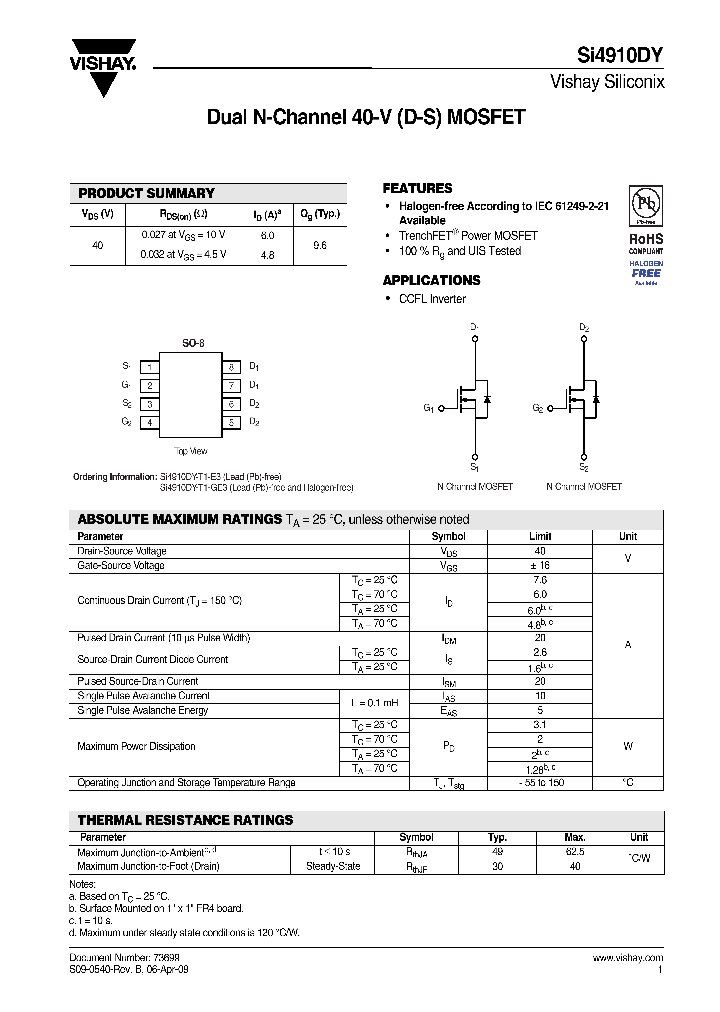 SI4910DY_8957931.PDF Datasheet