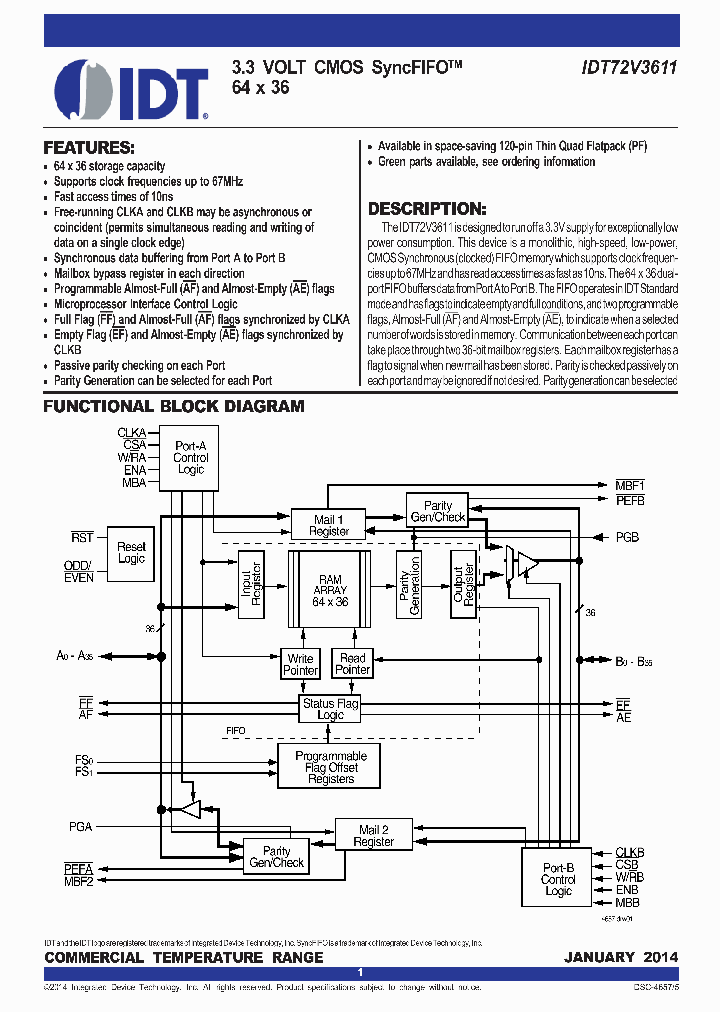 72V3611L15PFG8_8958721.PDF Datasheet