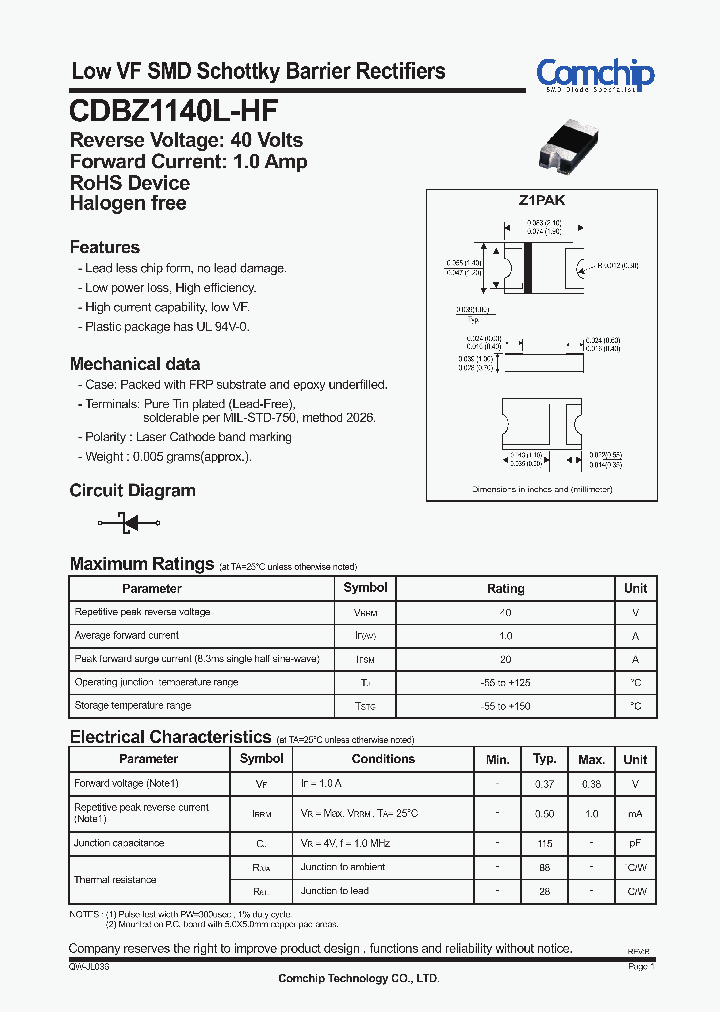 CDBZ1140L-HF_8958811.PDF Datasheet