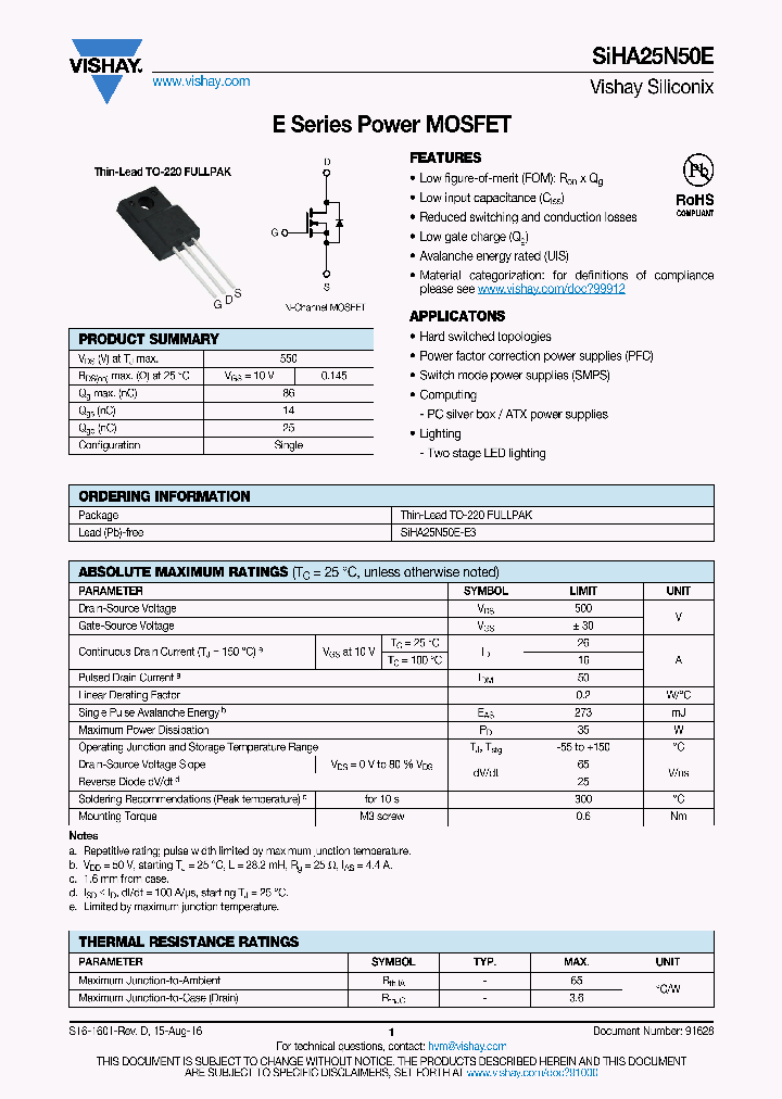 SIHA25N50E_8960019.PDF Datasheet