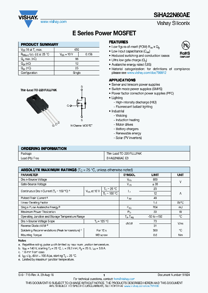 SIHA22N60AE_8960016.PDF Datasheet