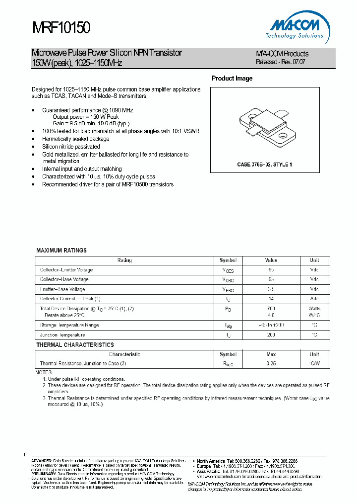 MRF10150-15_8961277.PDF Datasheet