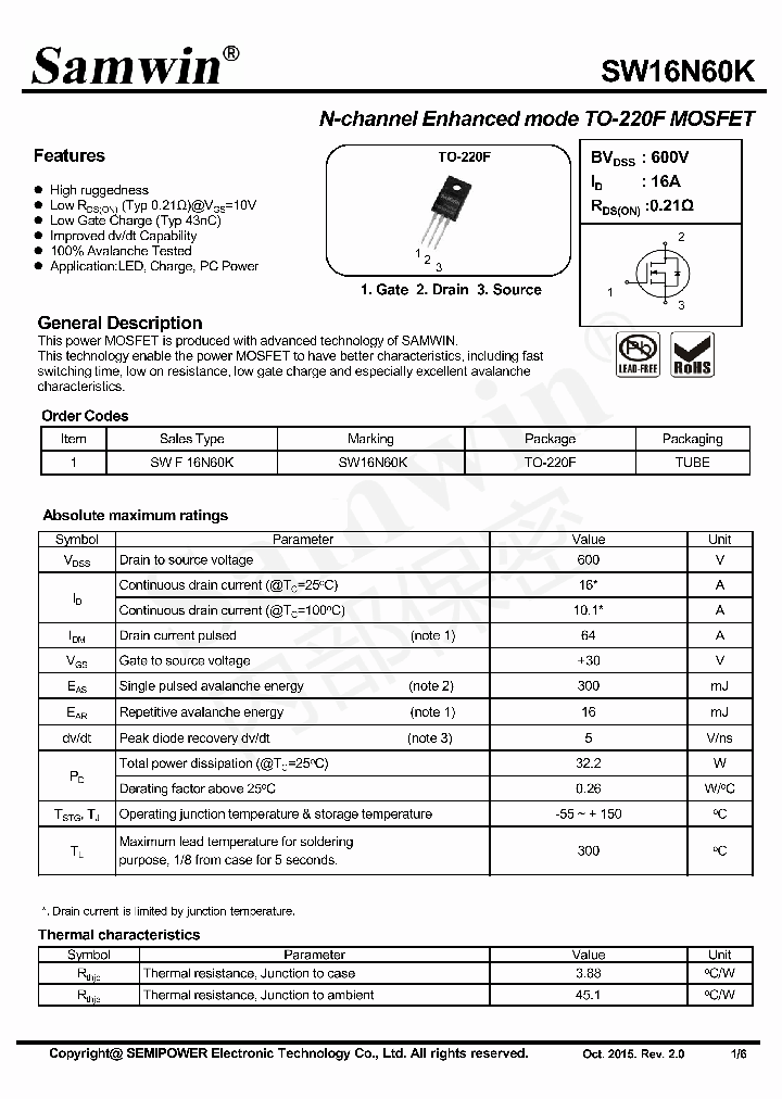 SW16N60K_8961404.PDF Datasheet