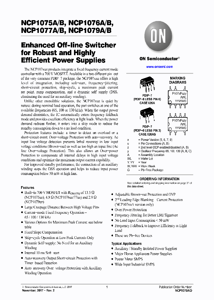 NCP1076AAP065G_8961519.PDF Datasheet