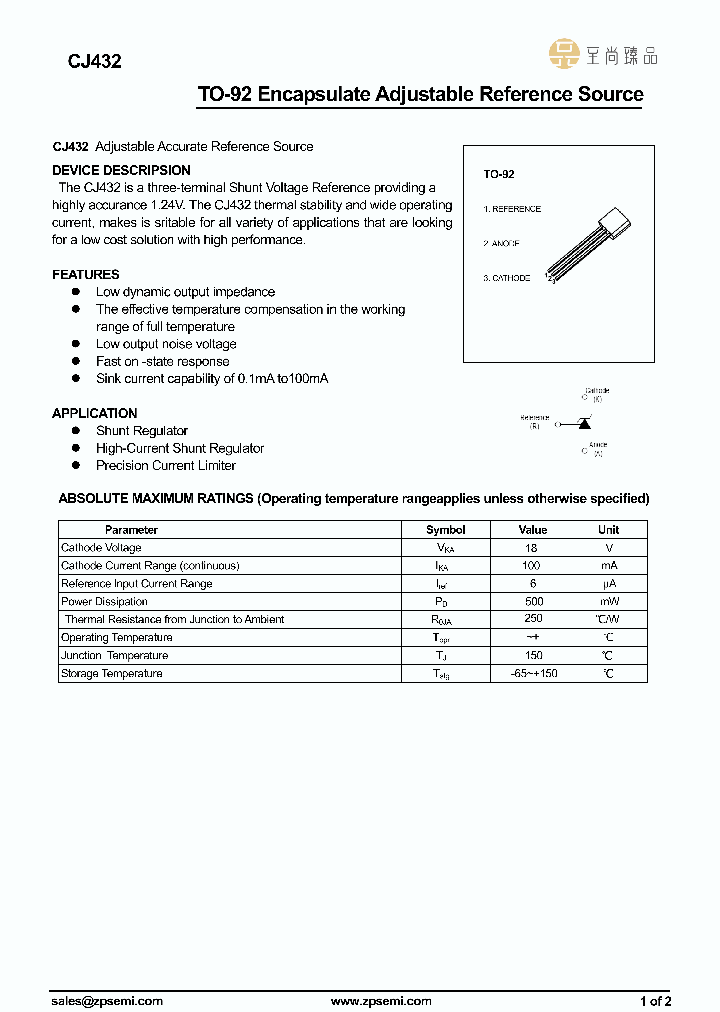 CJ432-TO92_8961996.PDF Datasheet