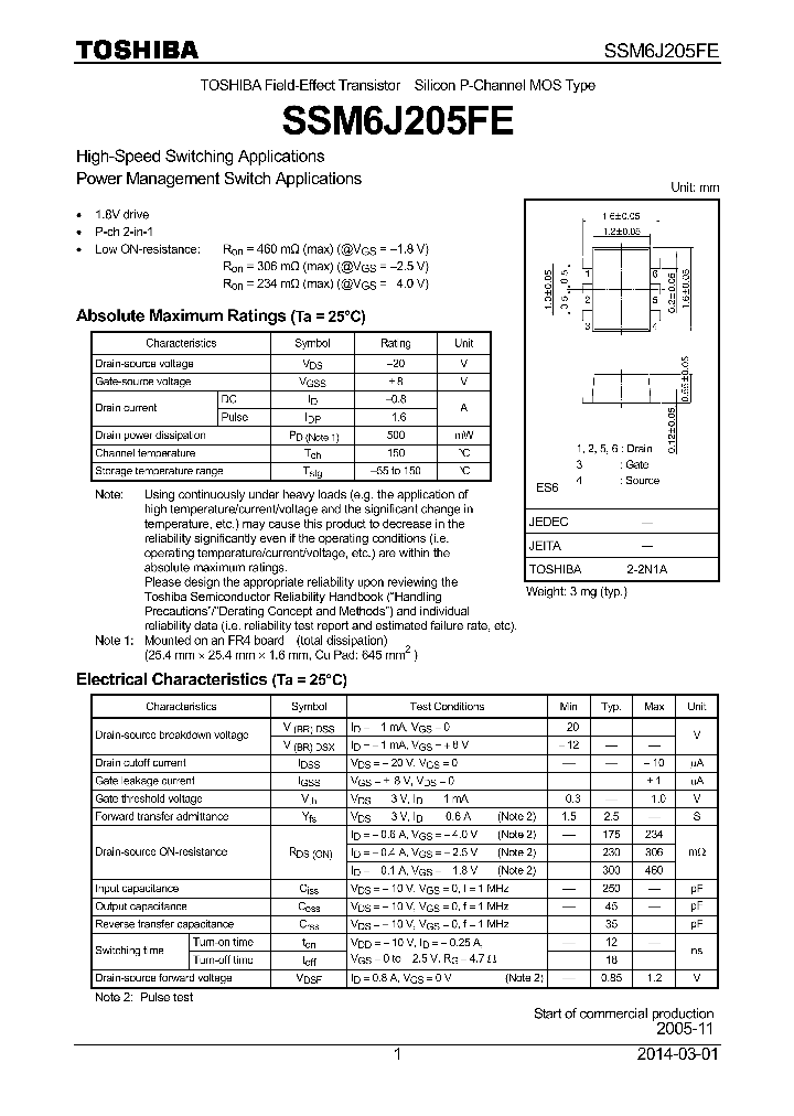 SSM6J205FE_8962598.PDF Datasheet