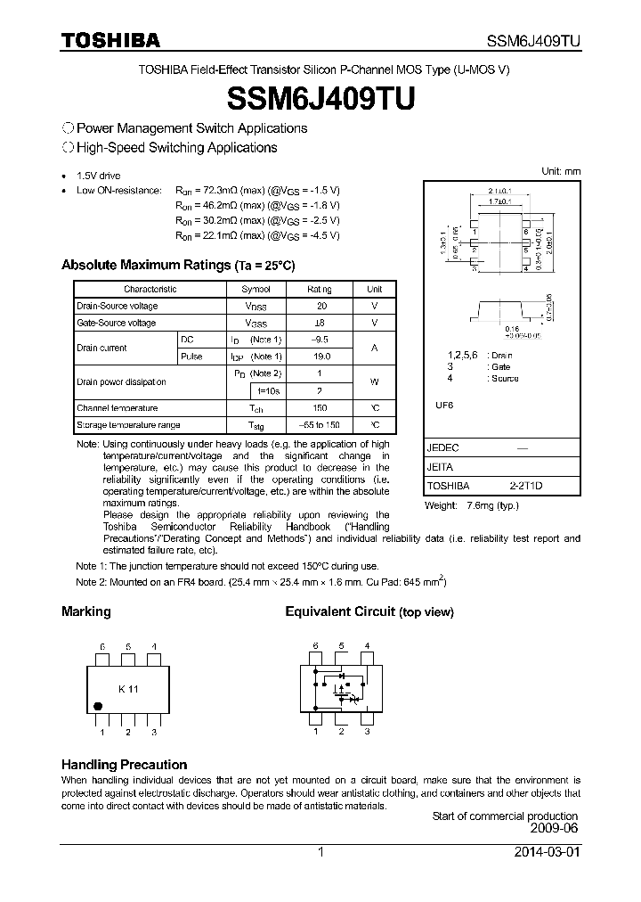 SSM6J409TU_8962606.PDF Datasheet