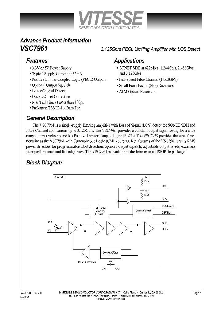 VSC7961YD_8963540.PDF Datasheet