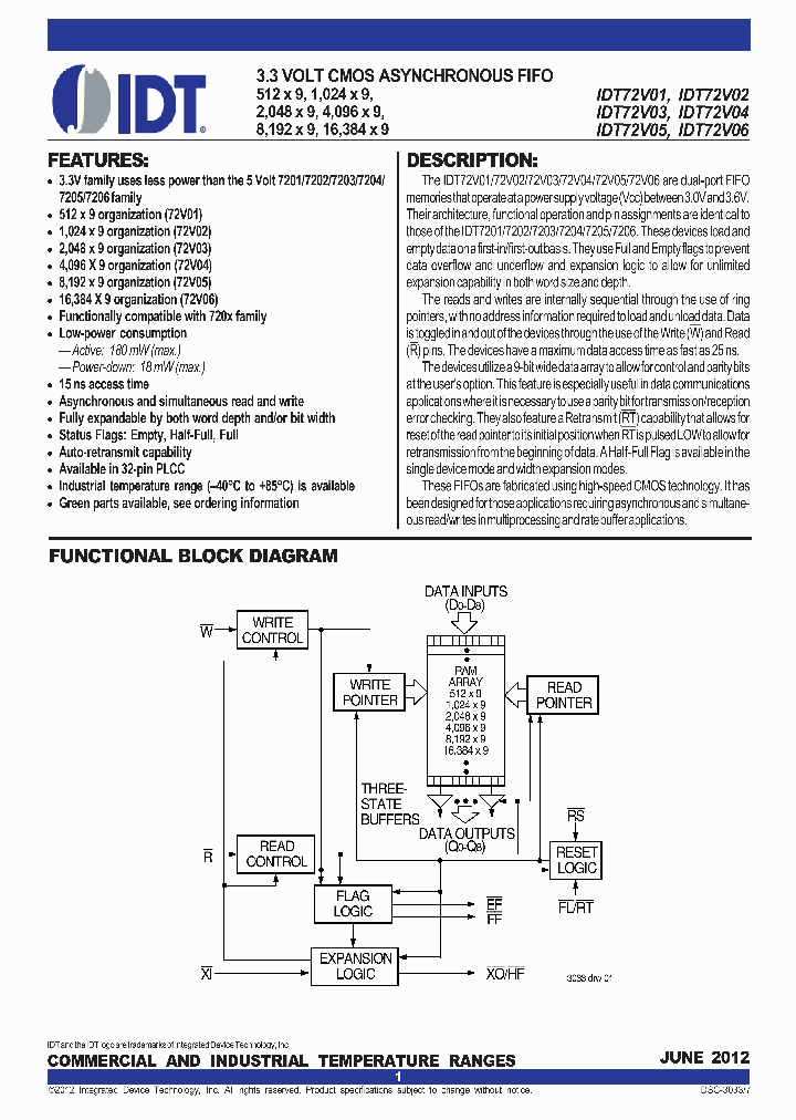 IDT72V01-12_8963670.PDF Datasheet