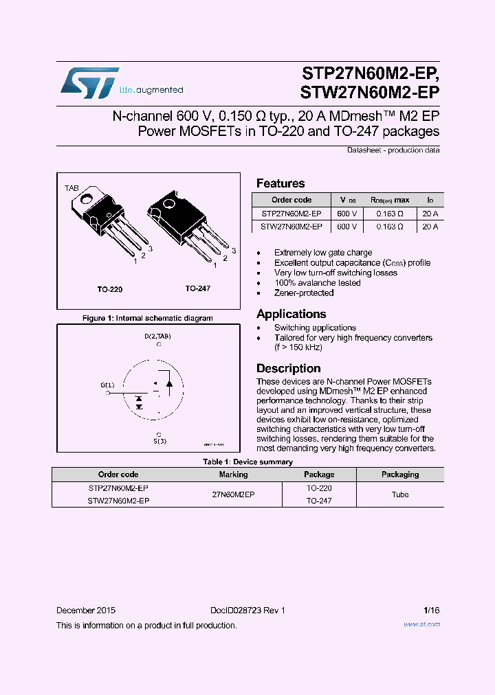 STW27N60M2-EP_8969343.PDF Datasheet