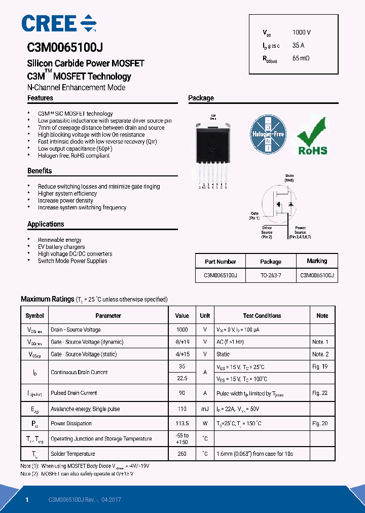 C3M0065100J_8969346.PDF Datasheet