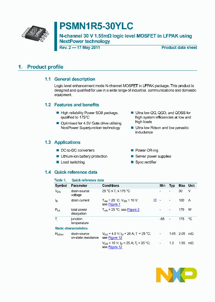 PSMN1R5-30YLC_8970411.PDF Datasheet