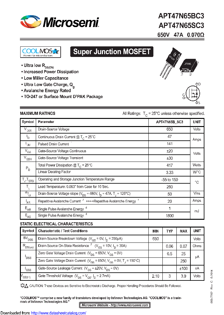 APT47N65SC3_8971080.PDF Datasheet