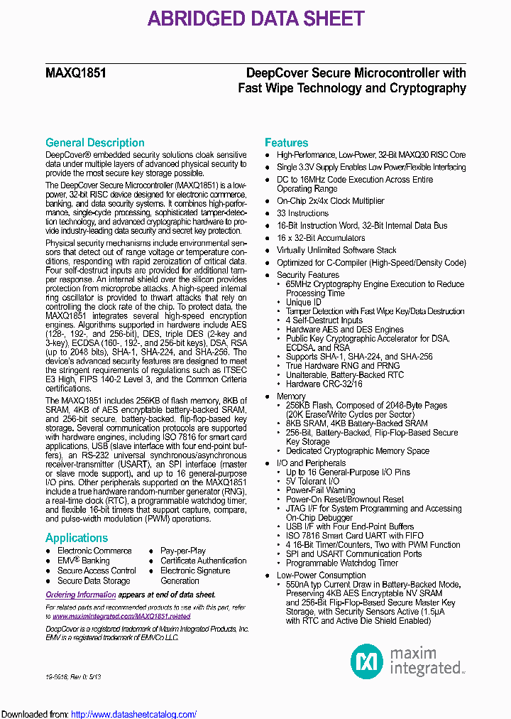 MAXQ1851-BNS_8971139.PDF Datasheet
